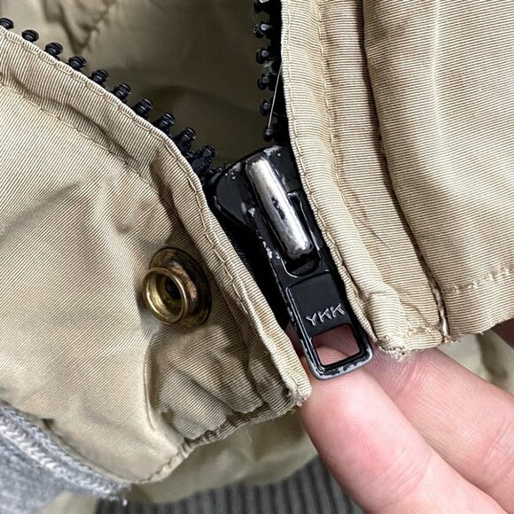 Vintage Eddie Bauer Tan Down Filled Bomber Jacket S - Picture 15 of 16